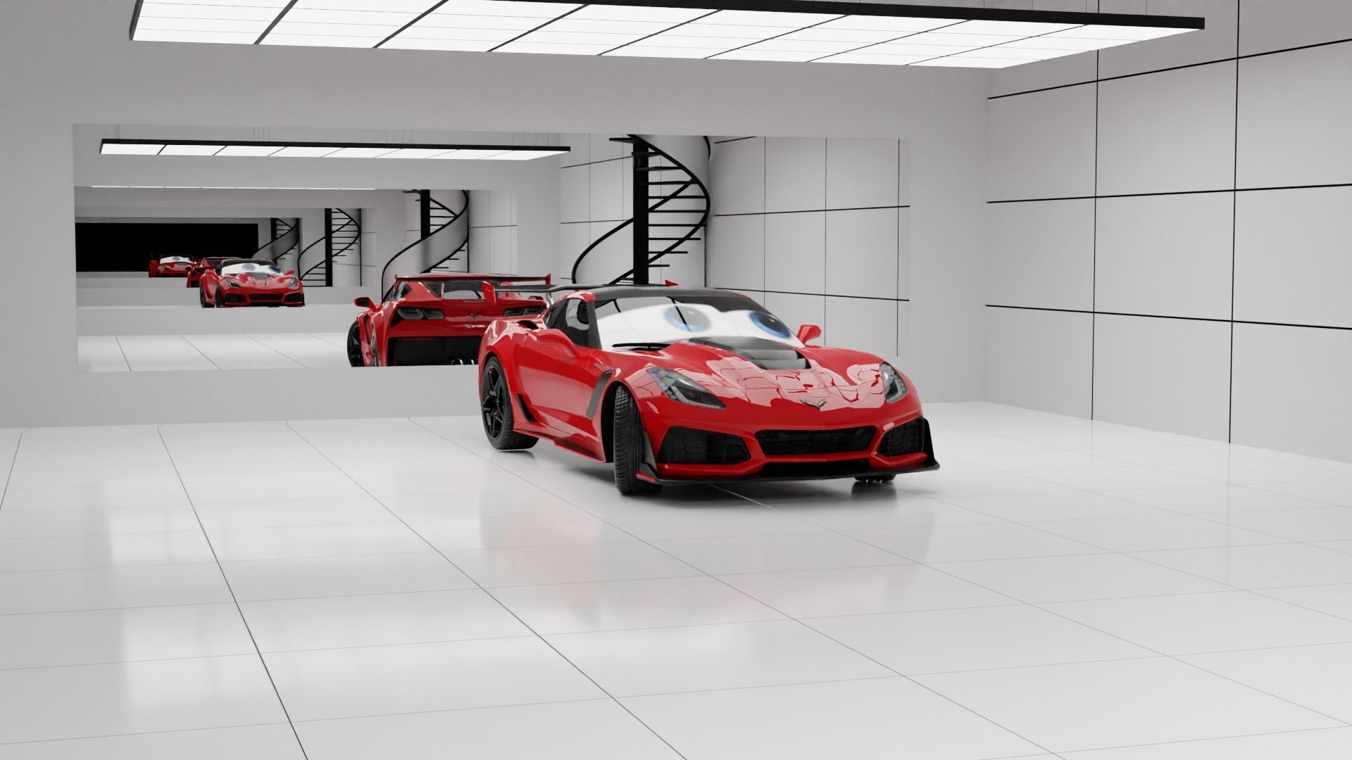 Car Animation Low-poly 3D model_6