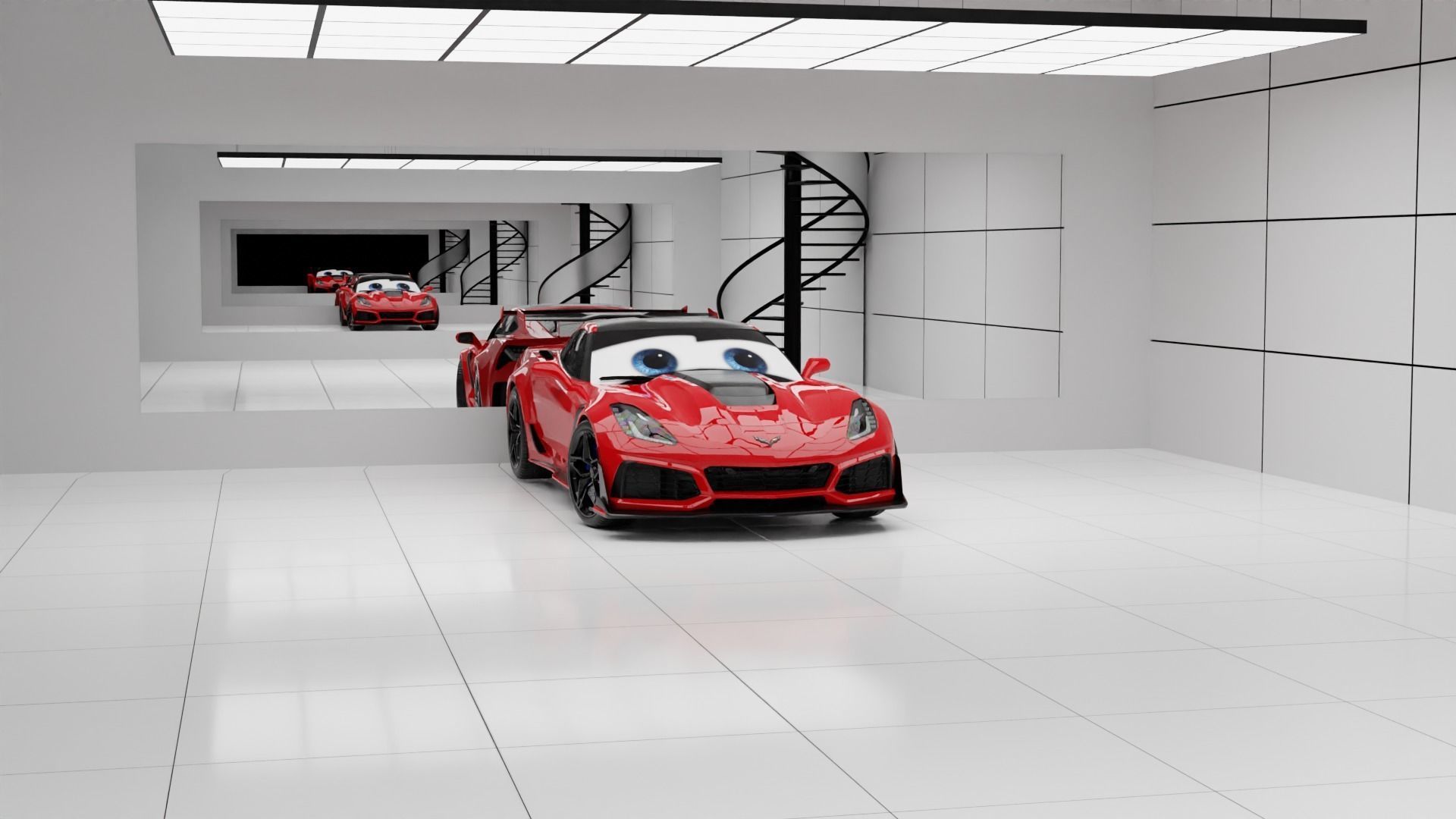 Car Animation Low-poly 3D model_1