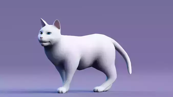 Low poly - Stylized cats - Khao Manee Cat