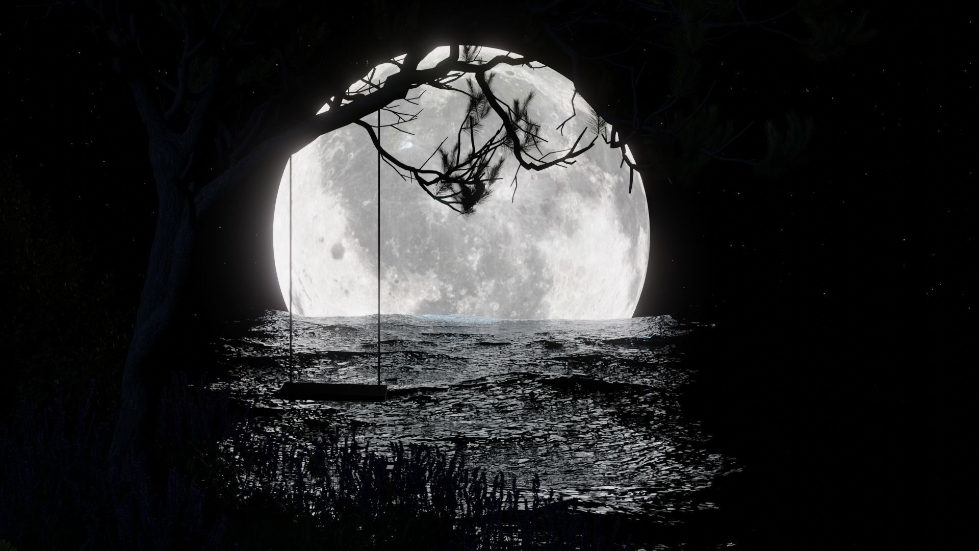 Moon Night 3D model_2