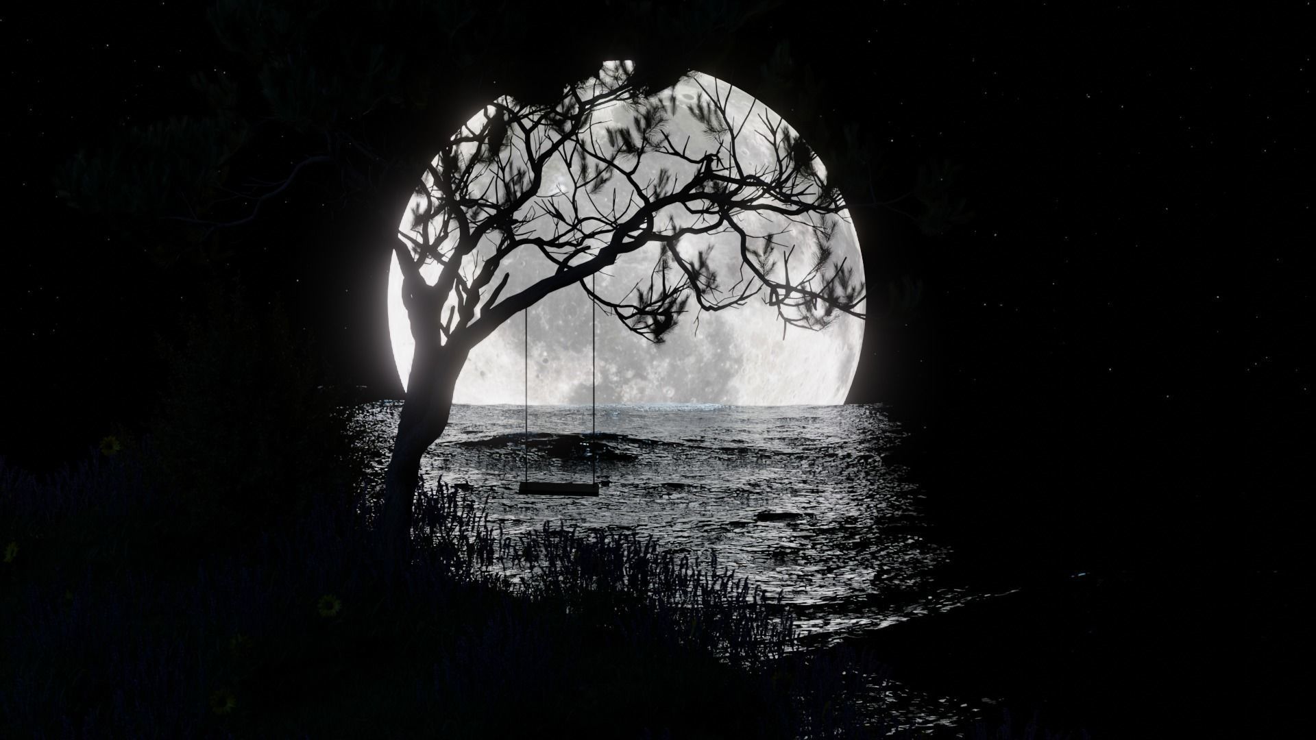 Moon Night 3D model_8
