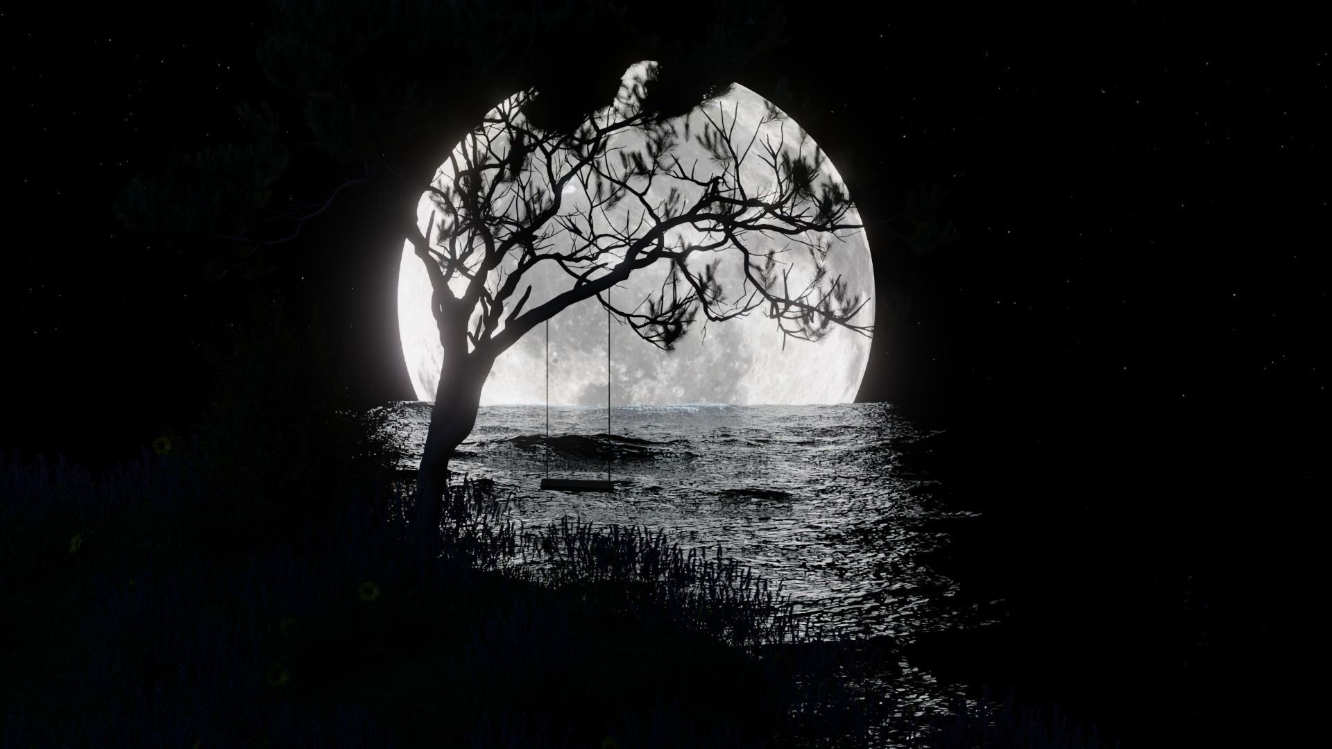 Moon Night 3D model_6