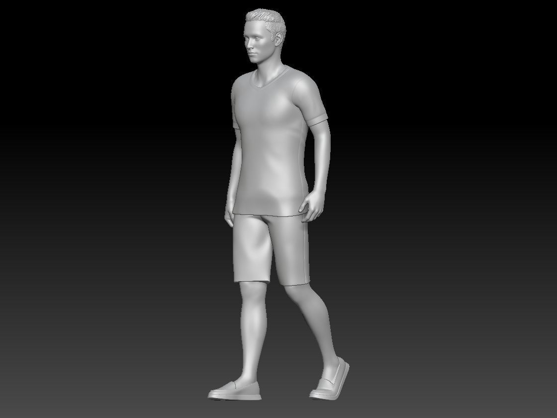SUMMER BOY WALKING 4 3D print model_1