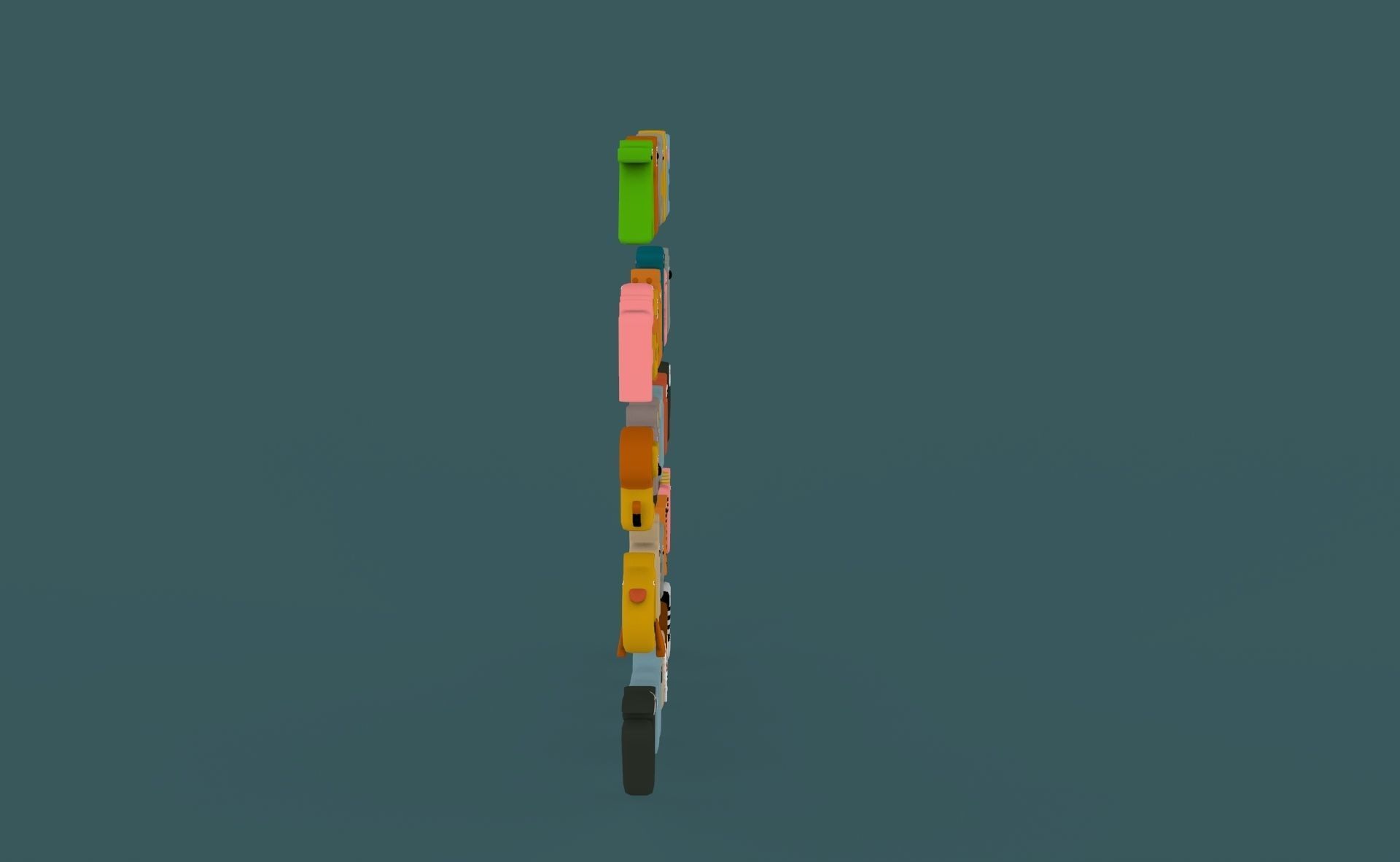 Cartoon Animal Alphabet v022 Low-poly 3D model_14