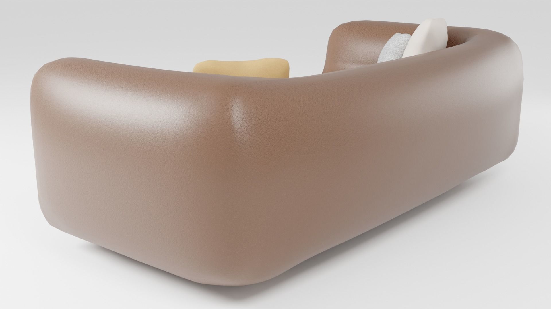 Eco-leather sofa with very soft filling in brown tones 3D model_3