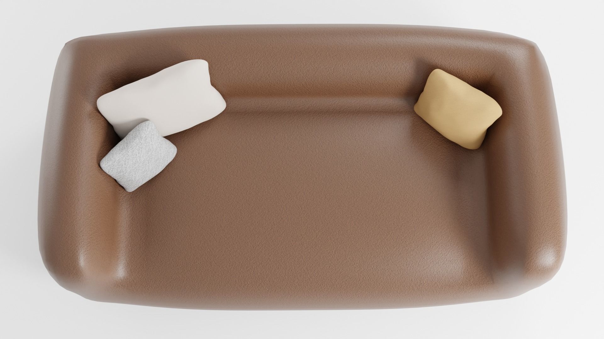 Eco-leather sofa with very soft filling in brown tones 3D model_5