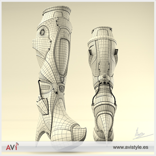Explorer boots for Women Low-poly 3D model_5