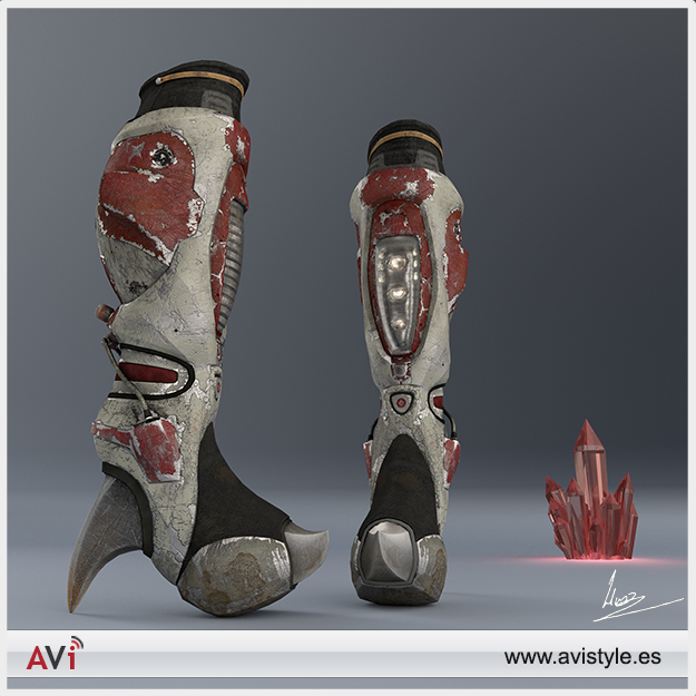 Explorer boots for Women Low-poly 3D model_4