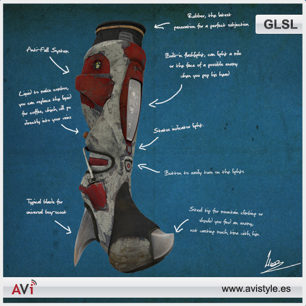 Explorer boots for Women Low-poly 3D model_7