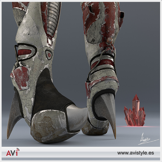 Explorer boots for Women Low-poly 3D model_3