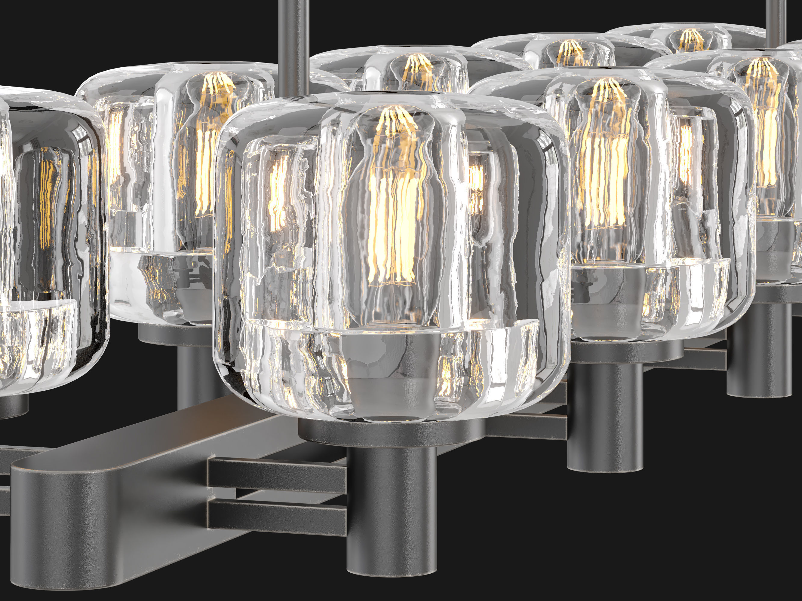 RH DEMARET DOUBLE LINEAR CHANDELIER 3D model_1