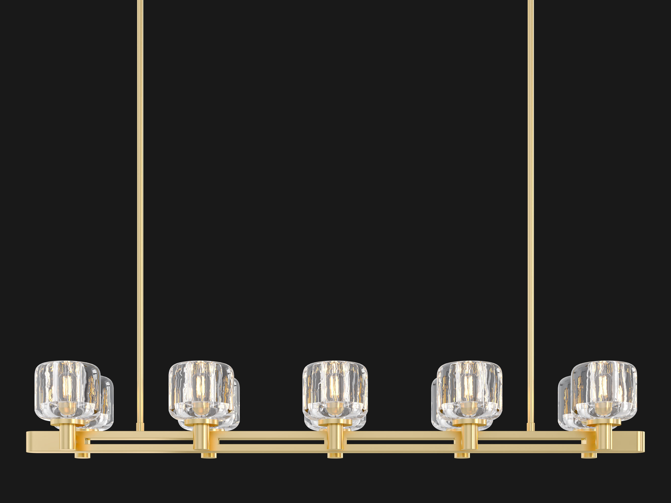RH DEMARET DOUBLE LINEAR CHANDELIER 3D model_7