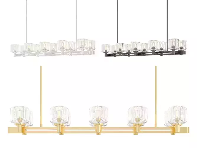 RH DEMARET DOUBLE LINEAR CHANDELIER 3D model
