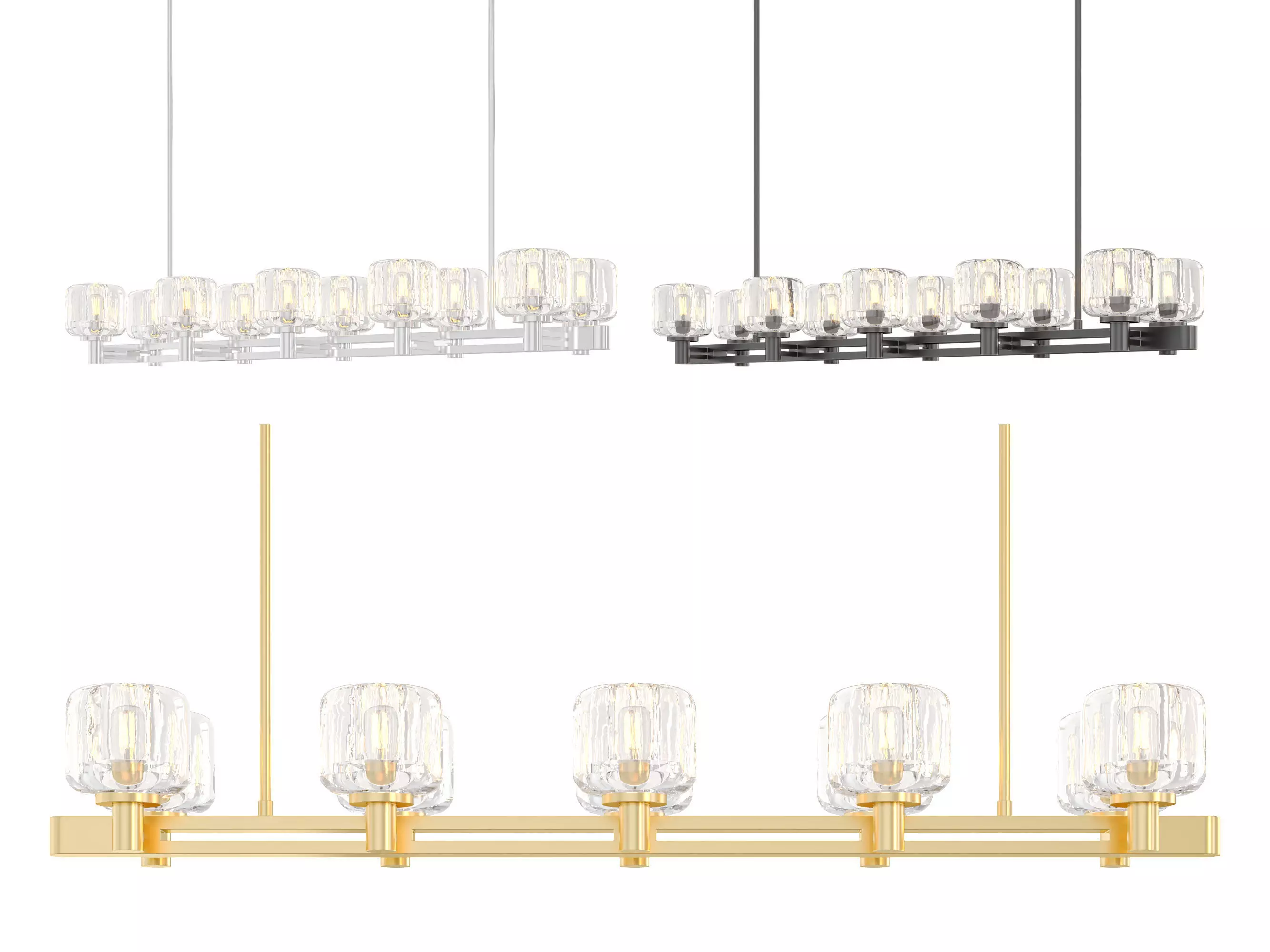RH DEMARET DOUBLE LINEAR CHANDELIER 3D model_0