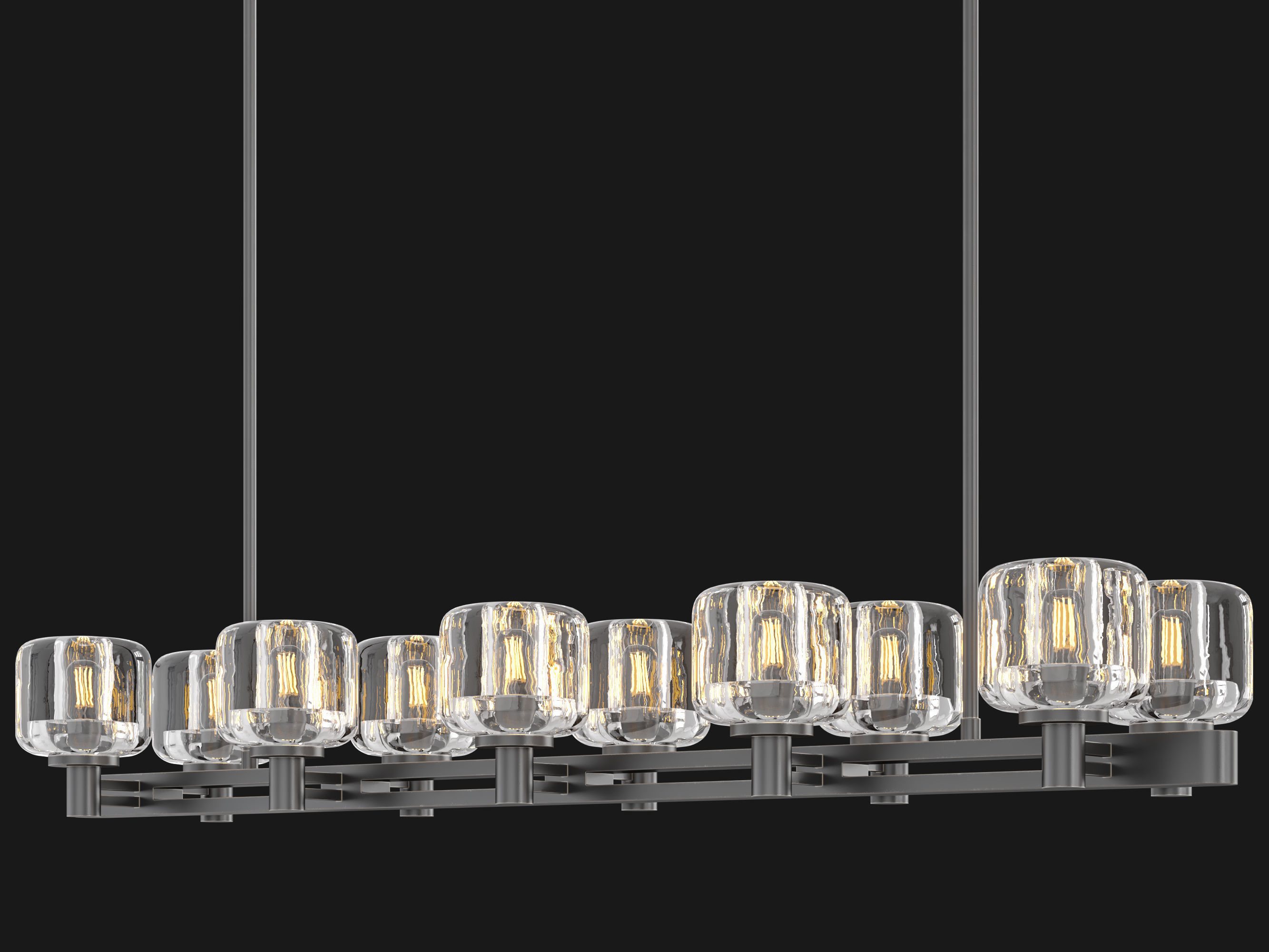 RH DEMARET DOUBLE LINEAR CHANDELIER 3D model_4
