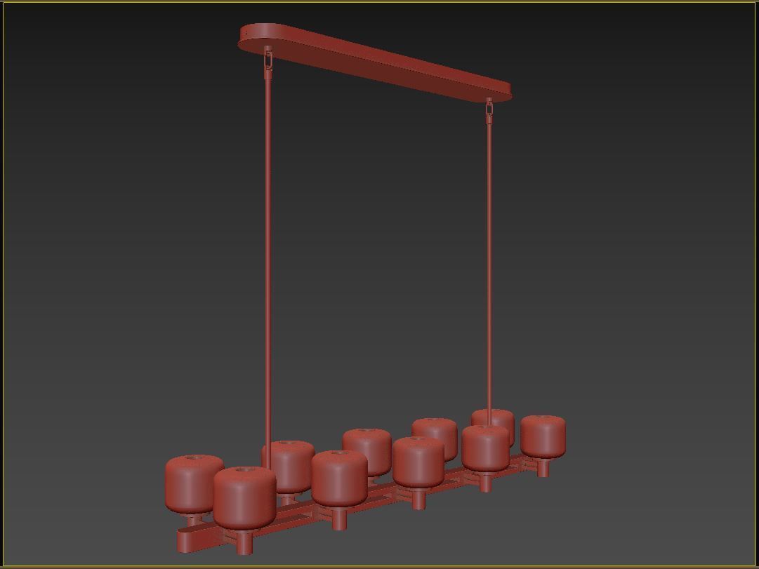 RH DEMARET DOUBLE LINEAR CHANDELIER 3D model_16