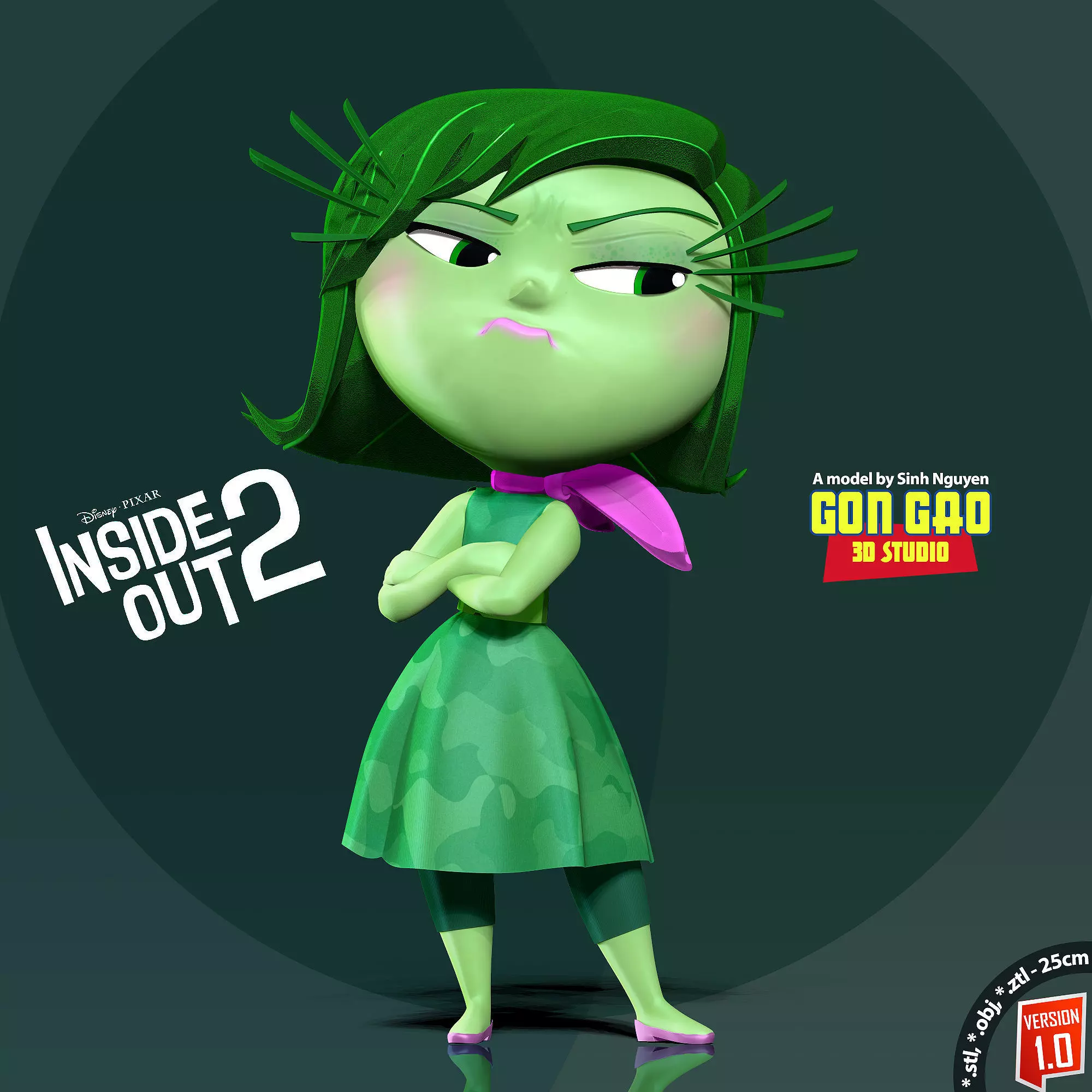 Disgust - Inside Out 2 Fanart 3D print model_0