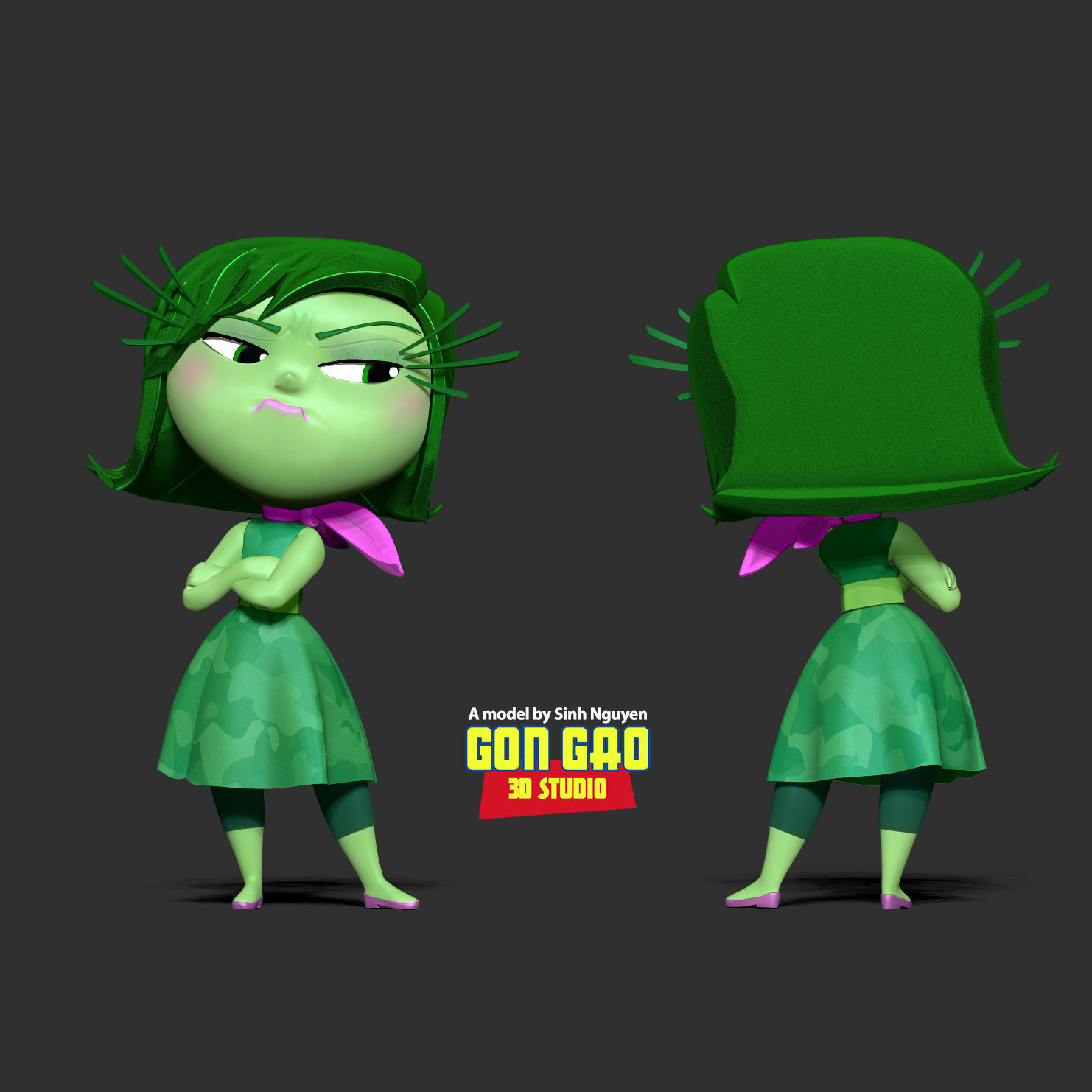 Disgust - Inside Out 2 Fanart 3D print model_1
