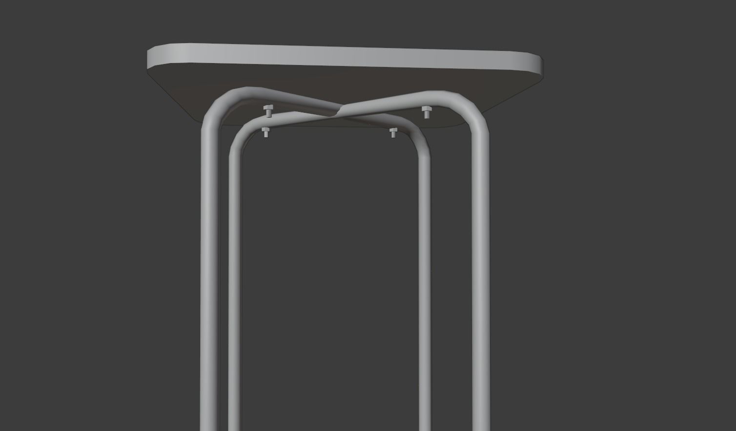 Old dirty stool Low-poly 3D model_3