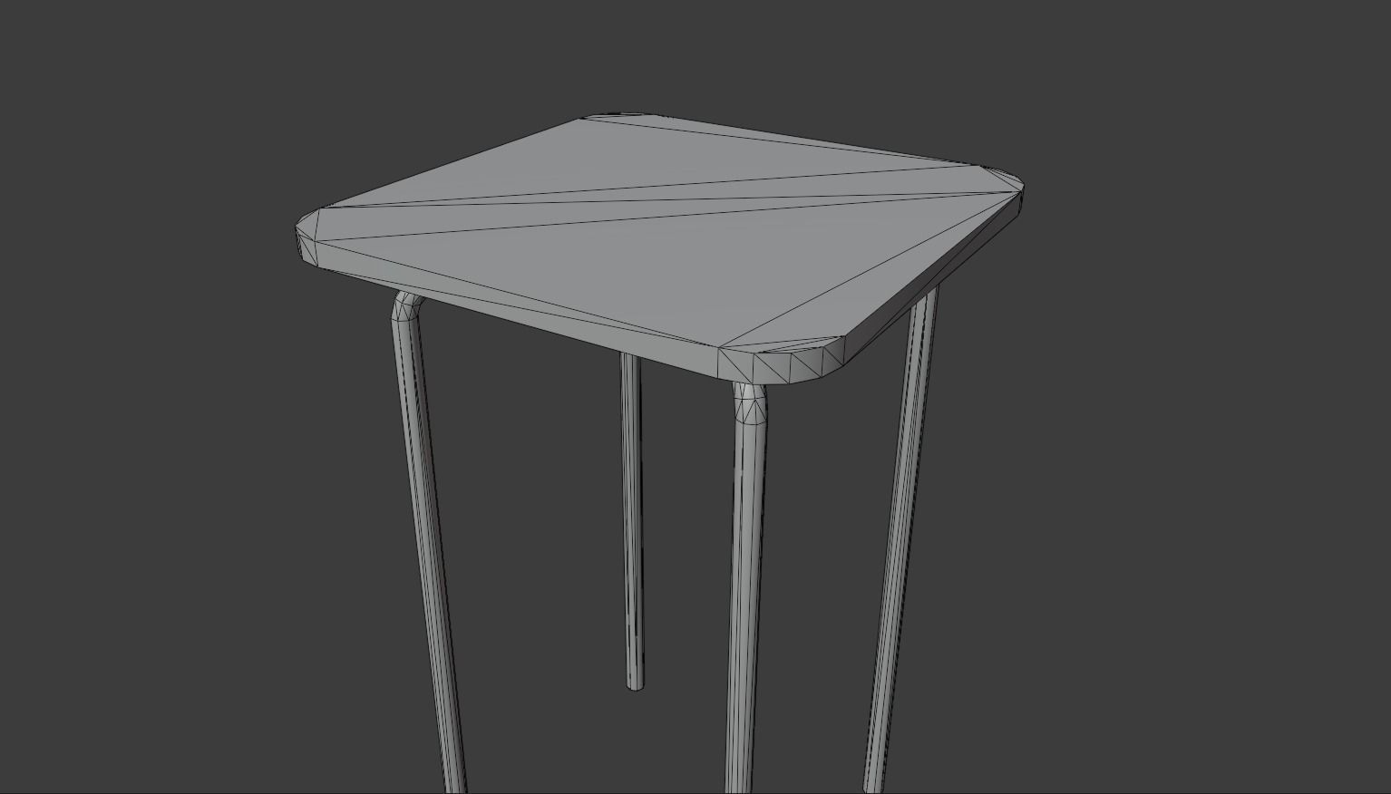 Old dirty stool Low-poly 3D model_4