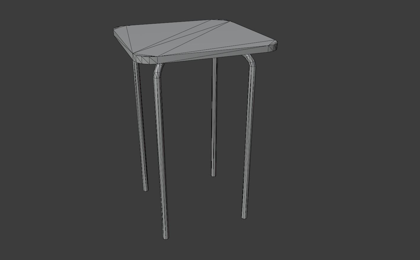 Old dirty stool Low-poly 3D model_5