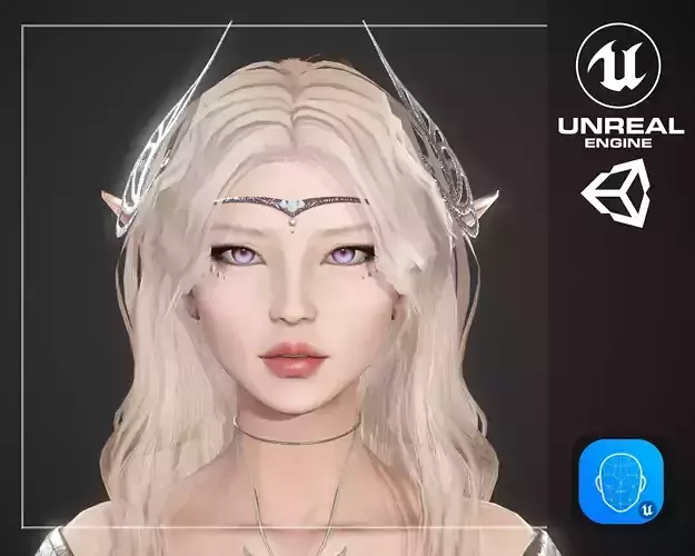 Elven Lady Miriel Low-poly 3D model