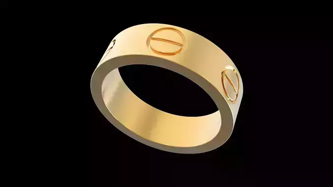 Screw Love Ring Width 5 5mm size 16 9mm  3D print model