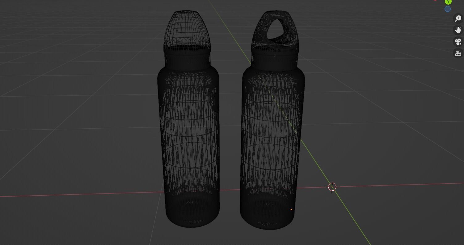 Steel water bottle Free 3D model_5