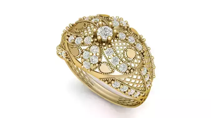 FILIGREE ENGAGEMENT DIMOND RING 3D PRINTABLE MODEL