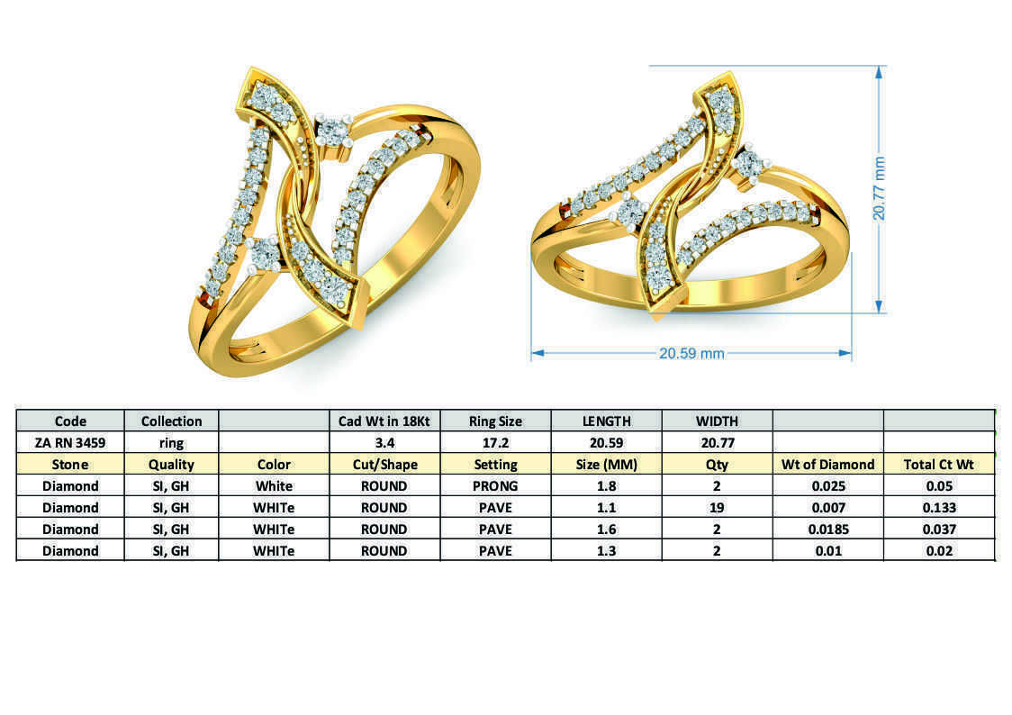Beauty Craft Rhodium Plated Alloy Ring for Women and Girls 3D print model_3