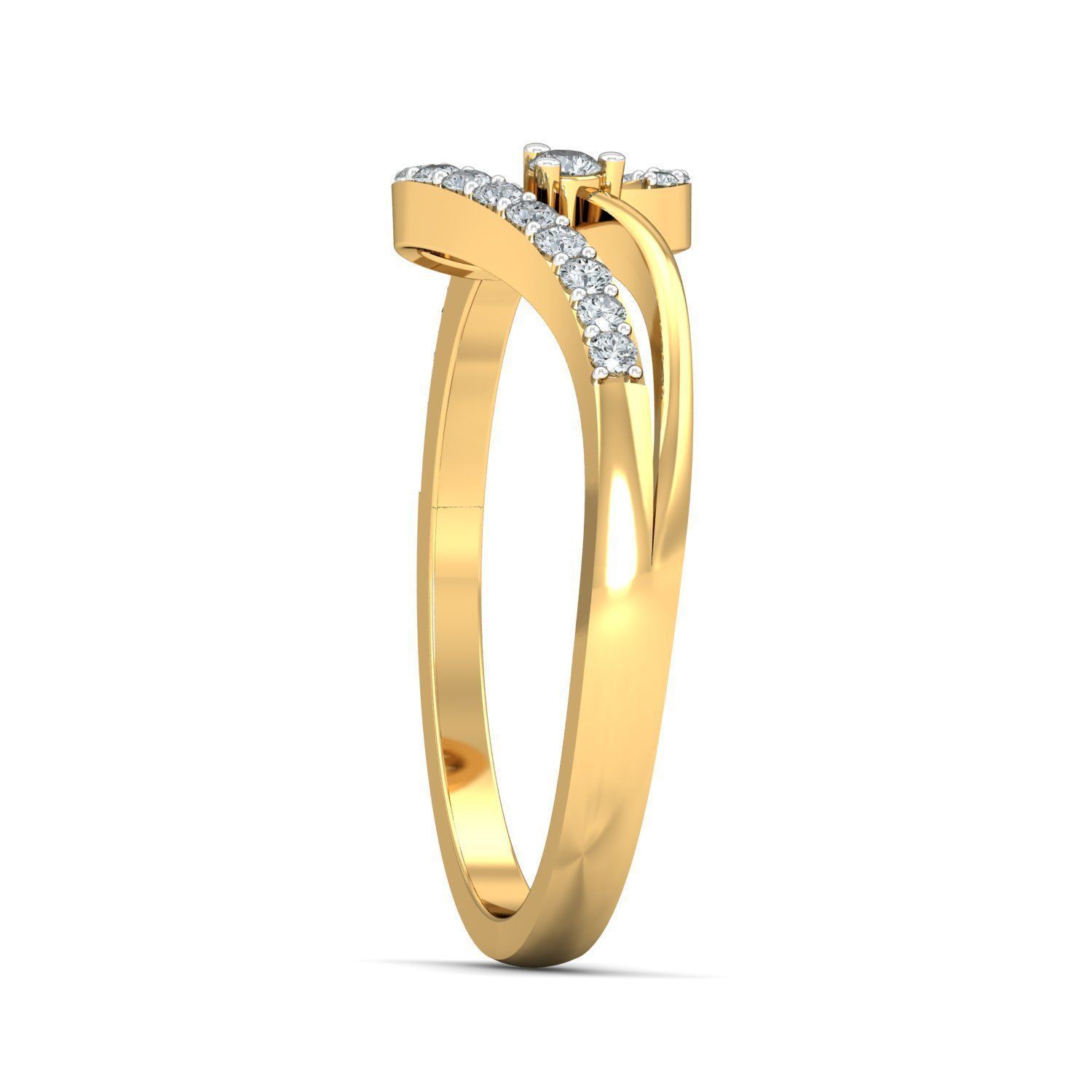 Elegant Silver Ring with Floral Design 3D print model_2