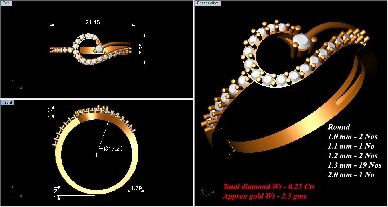 Elegant Silver Ring with Floral Design 3D print model_4