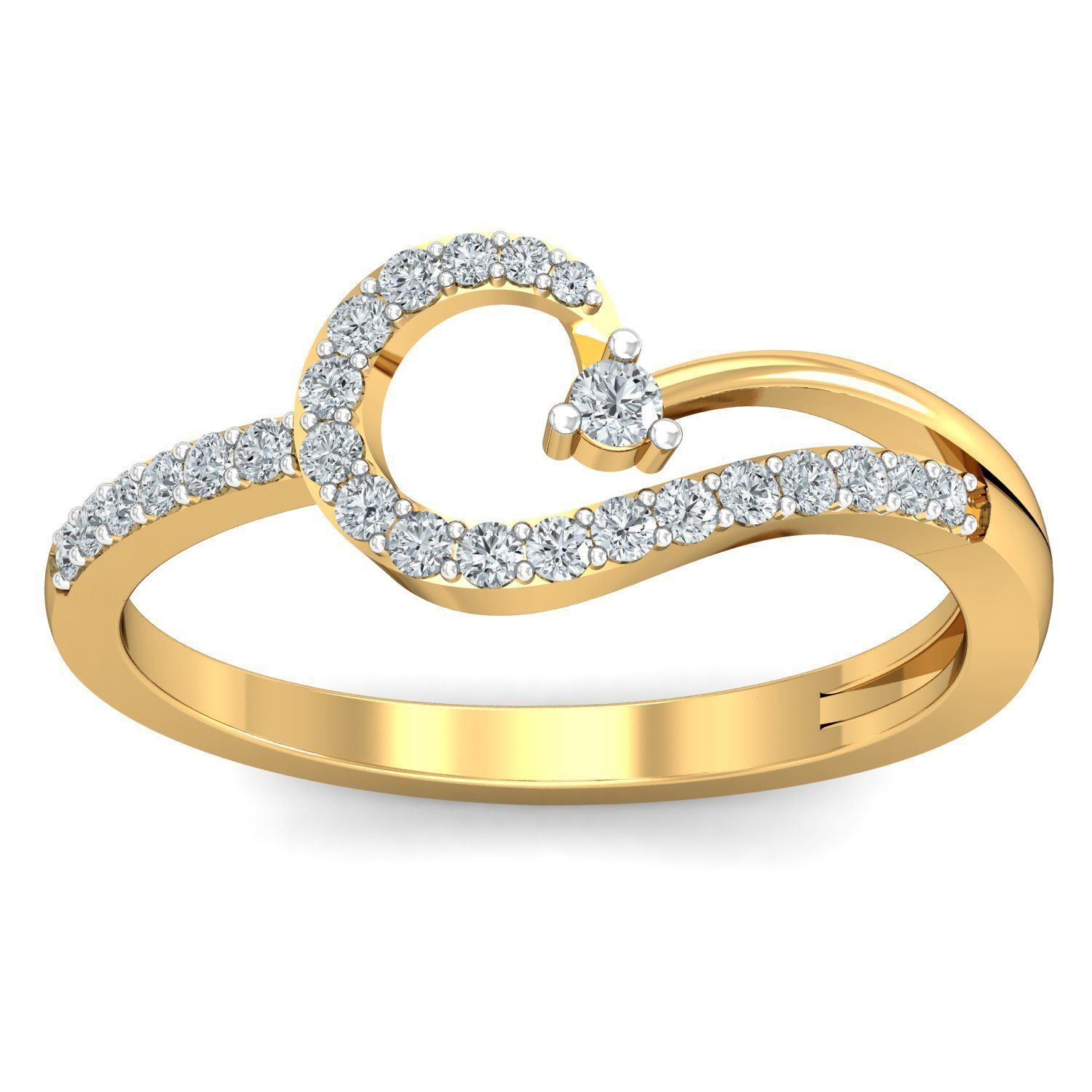 Elegant Silver Ring with Floral Design 3D print model_1