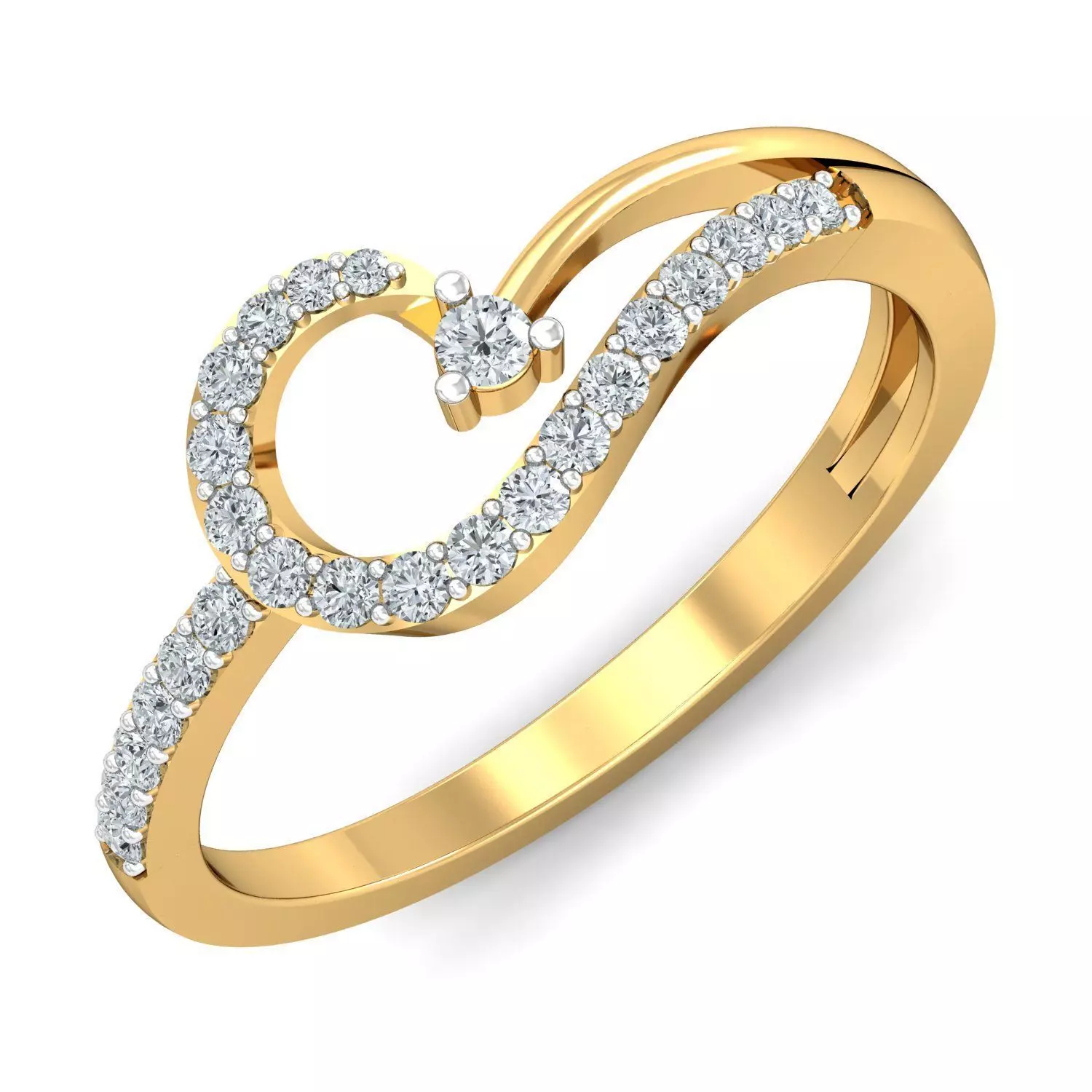 Elegant Silver Ring with Floral Design 3D print model_0