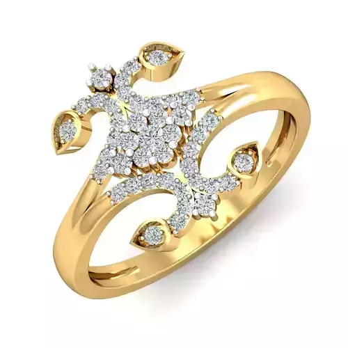 Elegant Solitaire Engagement Fashion Designer Wedding Ring 3D print model