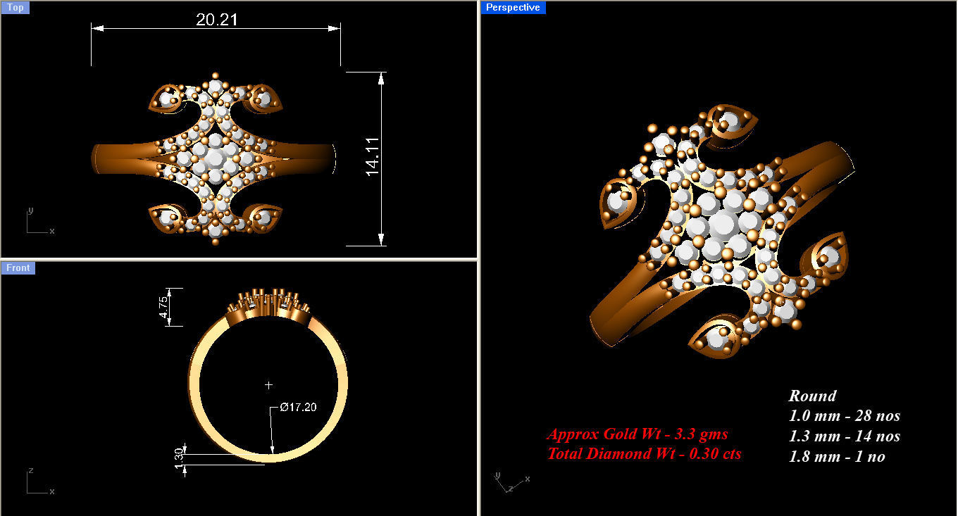 Elegant Solitaire Engagement Fashion Designer Wedding Ring 3D print model_4