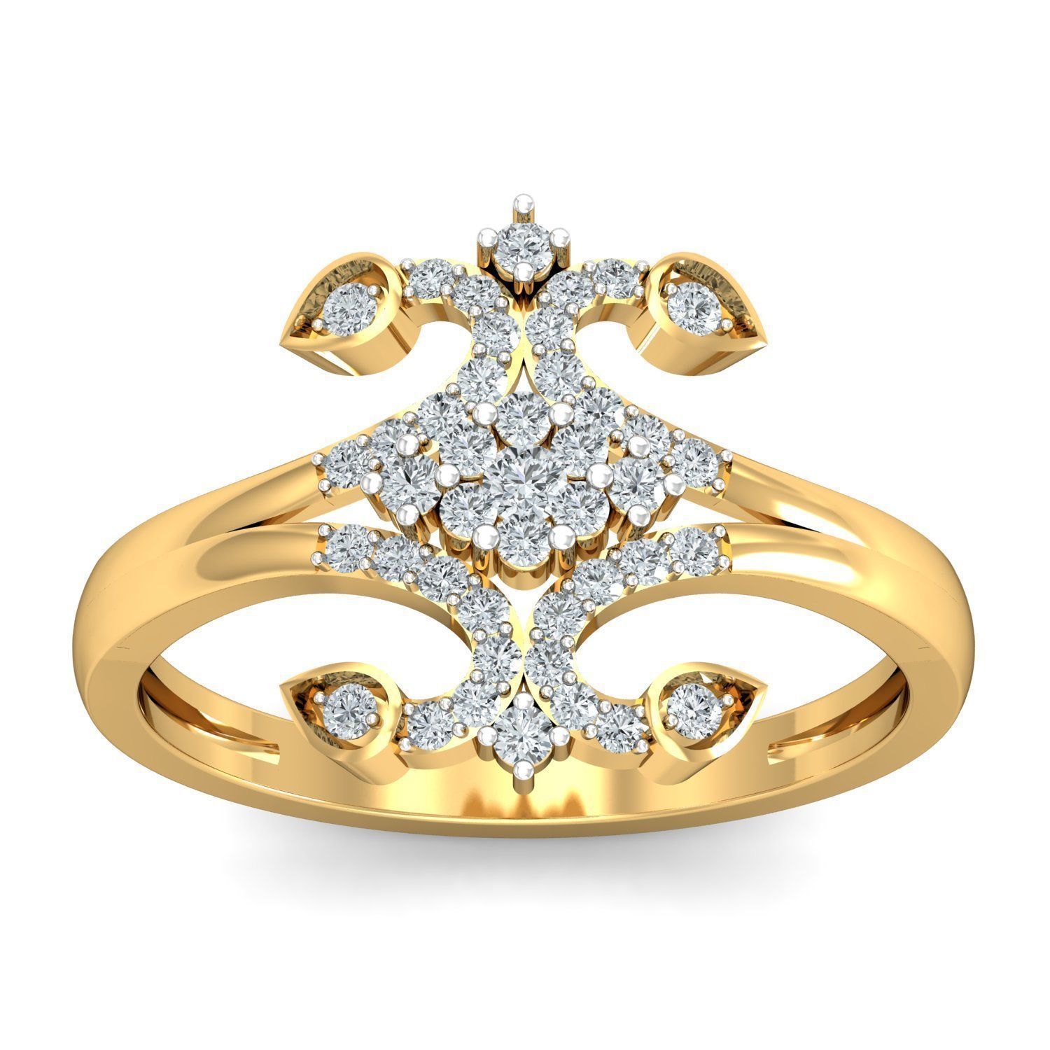 Elegant Solitaire Engagement Fashion Designer Wedding Ring 3D print model_1
