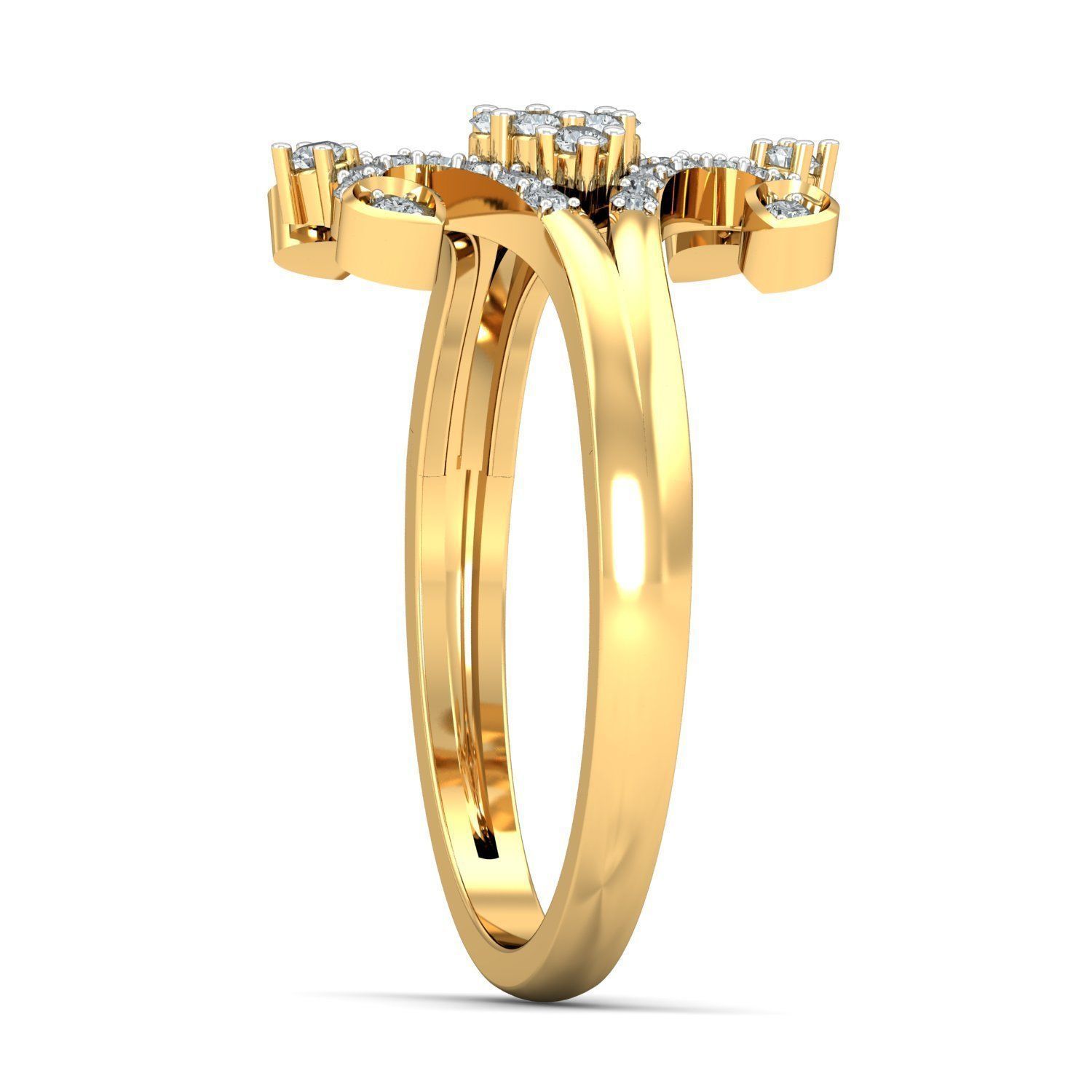 Elegant Solitaire Engagement Fashion Designer Wedding Ring 3D print model_2