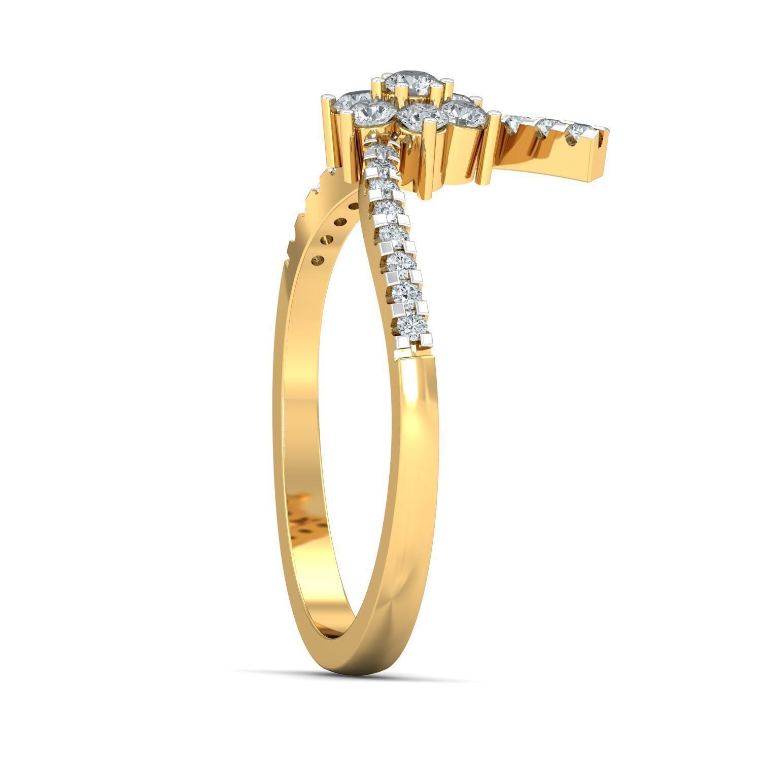 Brilliant Contemporary Diamond Ring 3D print model_2