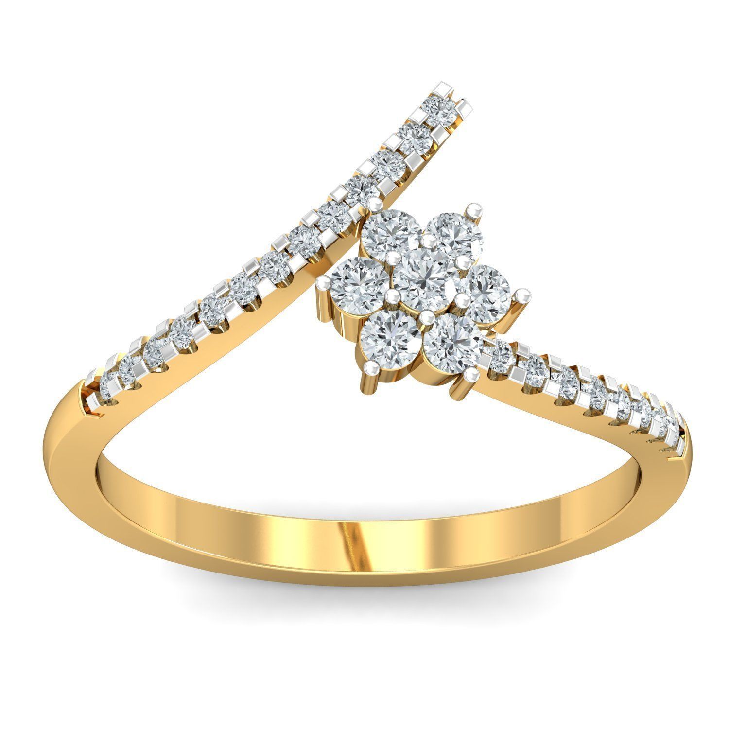 Brilliant Contemporary Diamond Ring 3D print model_1