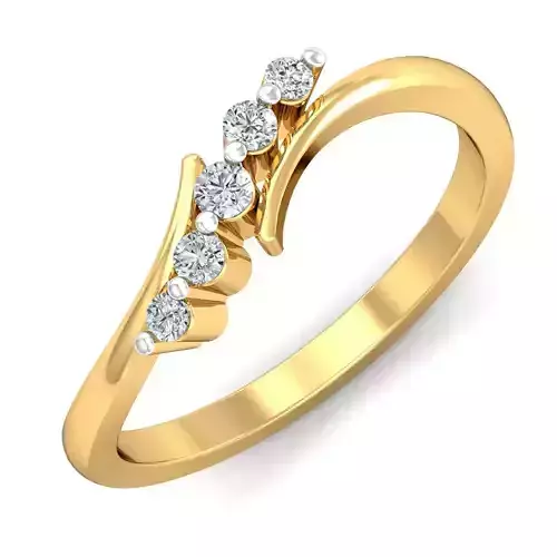 Women Five Natural Round Diamond Ring
