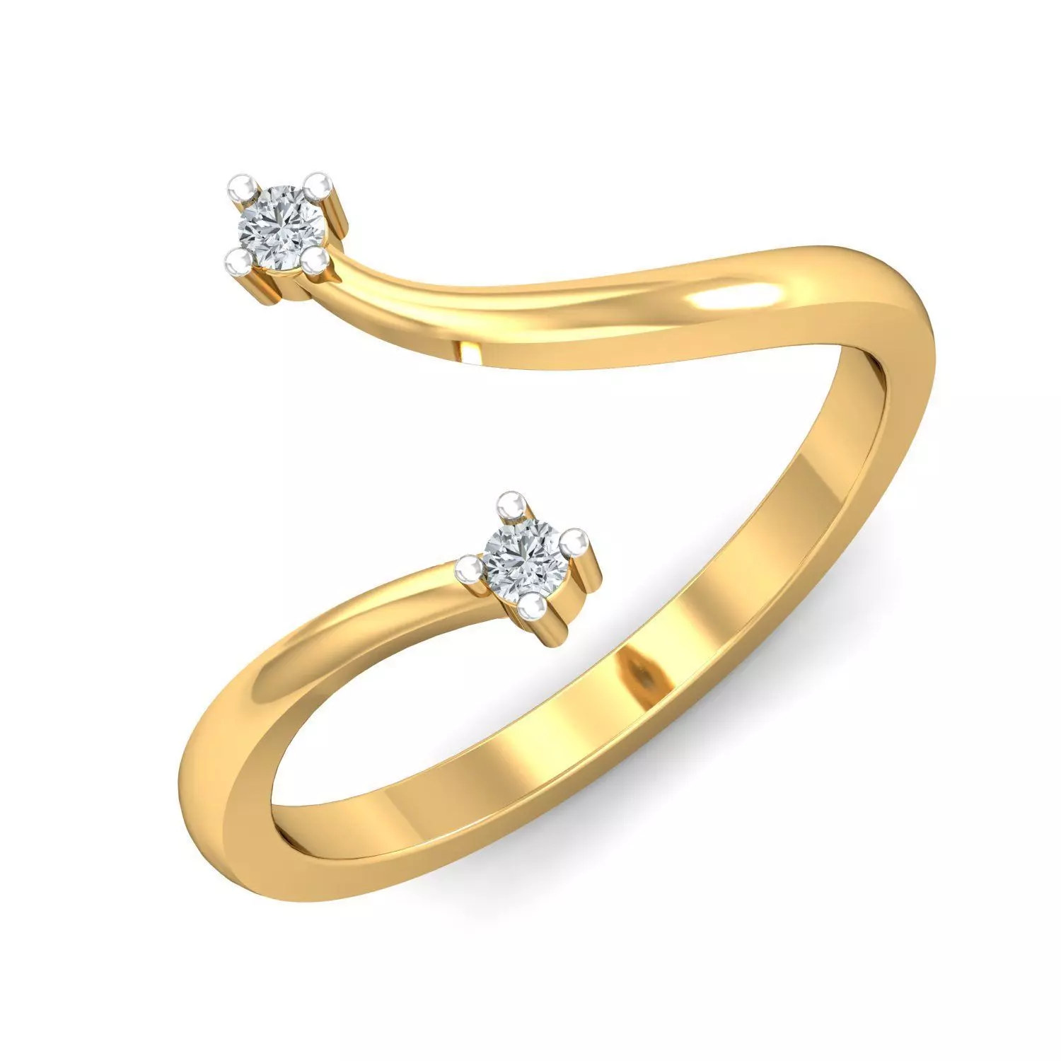 Designer Diamond Gold Rings for Women 3D print model_0