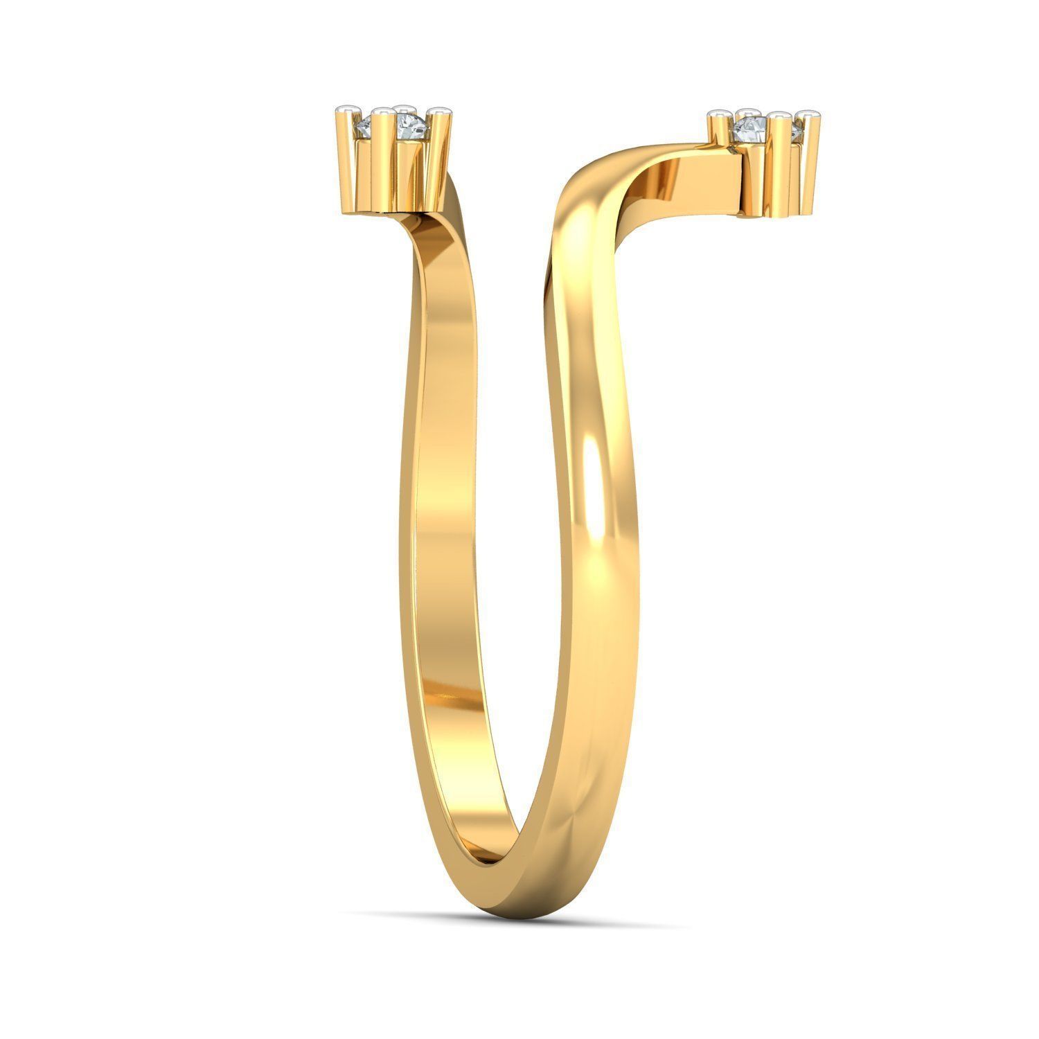 Designer Diamond Gold Rings for Women 3D print model_2