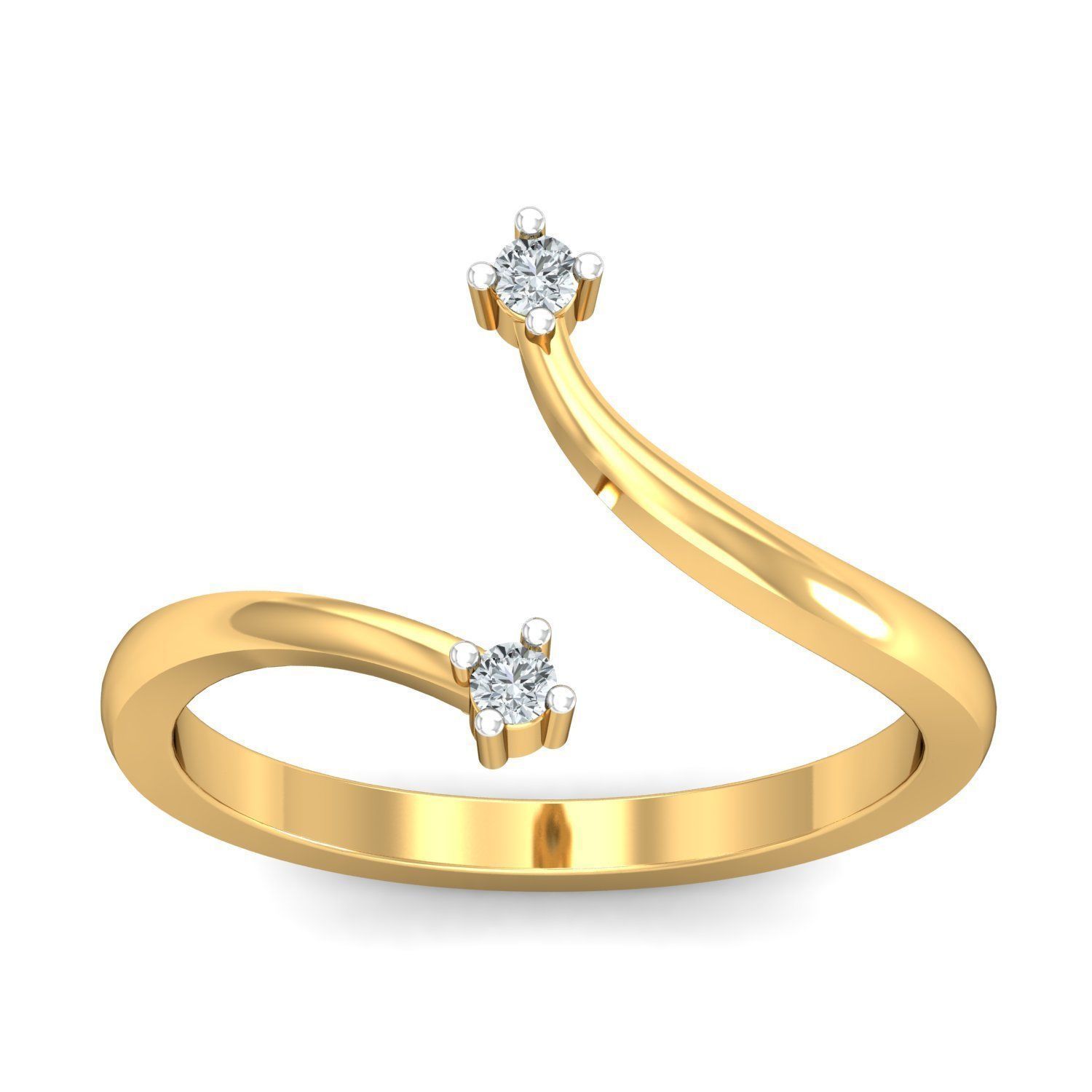 Designer Diamond Gold Rings for Women 3D print model_1