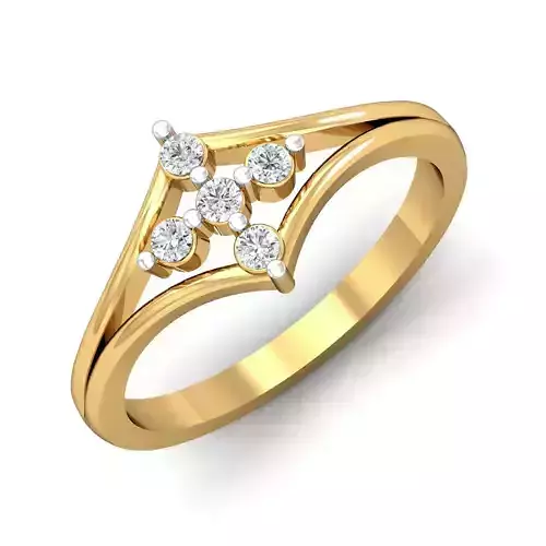  Swirl Diamond Gold Ring 3D print model