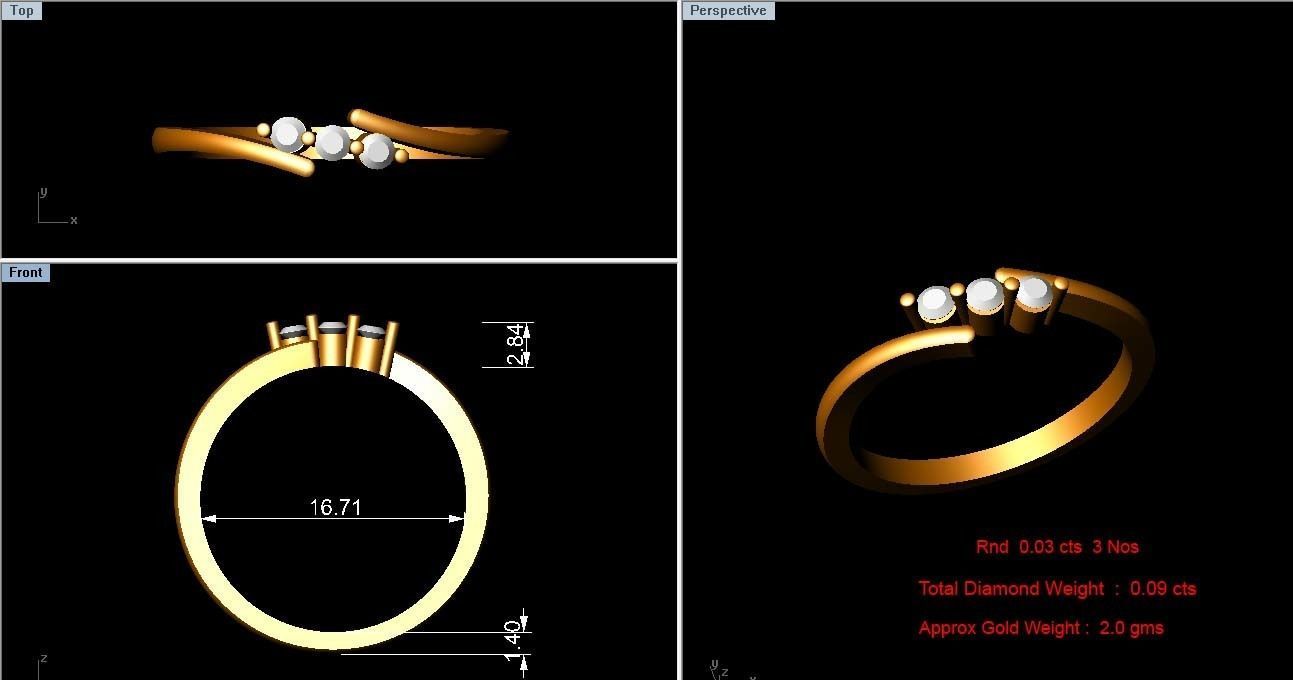 Dainty Charming Diamond Ring 3D print model_4