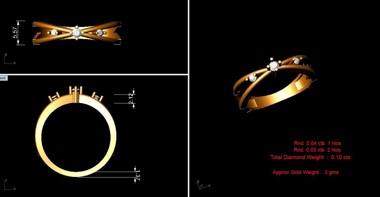 Claire Infinity Diamond Ring 3D print model_4