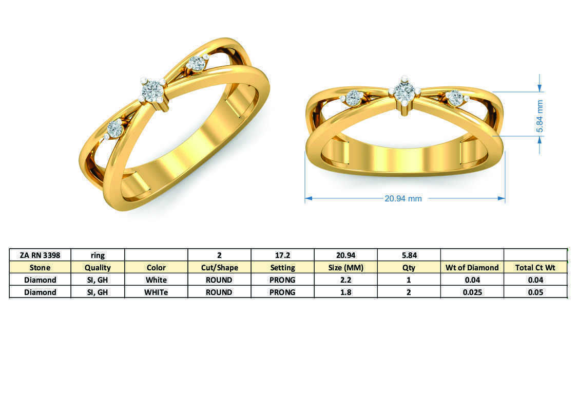 Claire Infinity Diamond Ring 3D print model_3