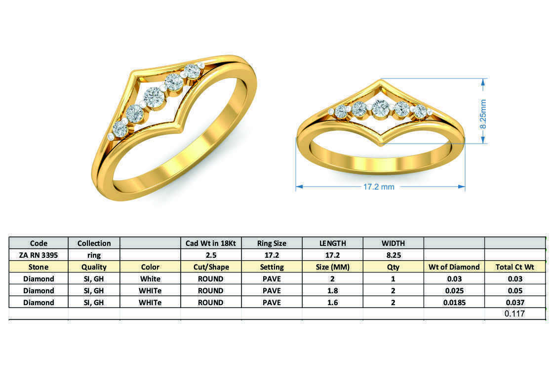 Elegant Gold Crown Ring 3D print model_3