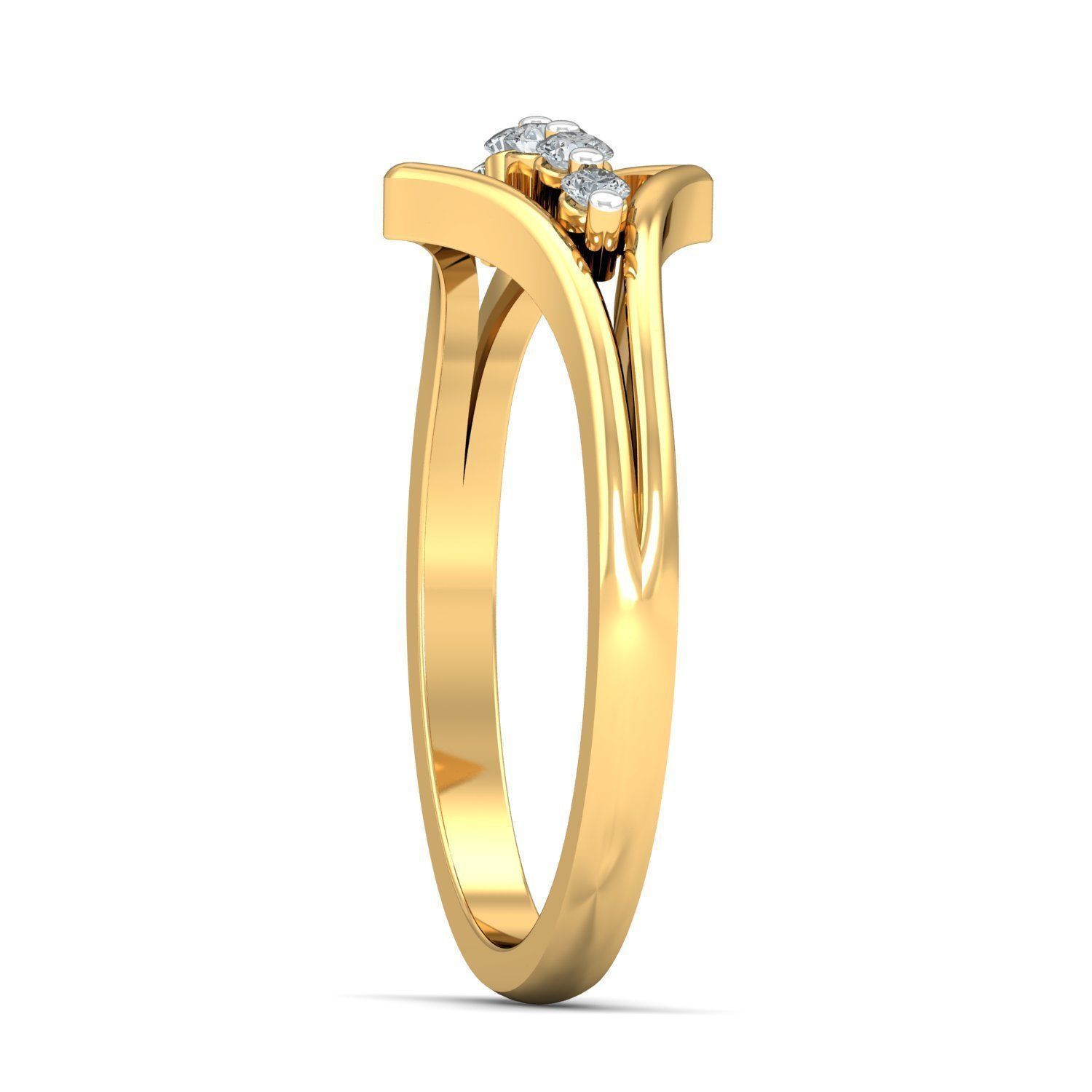 Elegant Gold Crown Ring 3D print model_2